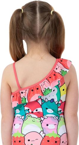 Squishmallows Girls Bathing Suit, Frill Girls Swimsuit, Cute Kids Bathing Suit for Summer, Multicolor 8 in Saudi Arabia