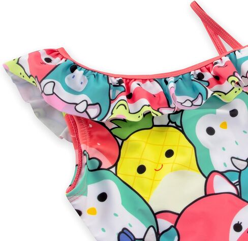 Squishmallows Girls Bathing Suit, Frill Girls Swimsuit, Cute Kids Bathing Suit for Summer, Multicolor 8 in Saudi Arabia