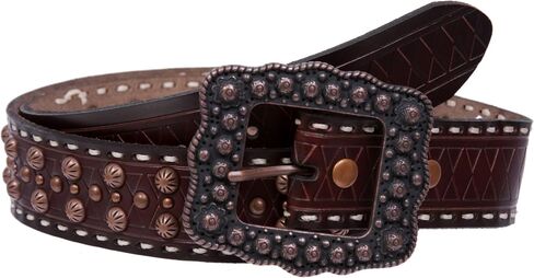 1 1/2" Womens Western Snap On Studded Leather Belt in Saudi Arabia
