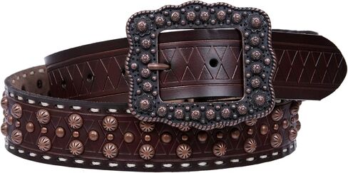 1 1/2" Womens Western Snap On Studded Leather Belt in Saudi Arabia