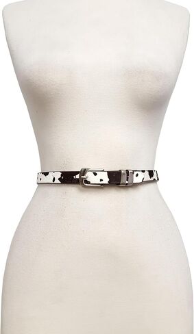 Silver Double Loop Buckle w. Cow Hair Leather Belt in Saudi Arabia
