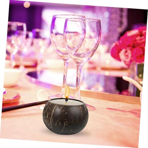 ERINGOGO Coconut Shell Candle Holder Large Empty Soy Wax Bowl for DIY Candle Making Chic Design for Birthdays Anniversaries Unique Idea in Saudi Arabia
