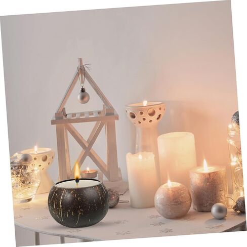 ERINGOGO Coconut Shell Candle Holder Large Empty Soy Wax Bowl for DIY Candle Making Chic Design for Birthdays Anniversaries Unique Idea in Saudi Arabia