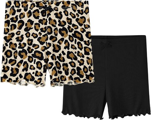 Girls' Pajama Shorts 2-Pack Toddlers Ribbed Sleep Bottoms Girls Summer Kids Bamboo Viscose Shorts 2-5T in Saudi Arabia