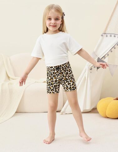 Girls' Pajama Shorts 2-Pack Toddlers Ribbed Sleep Bottoms Girls Summer Kids Bamboo Viscose Shorts 2-5T in Saudi Arabia