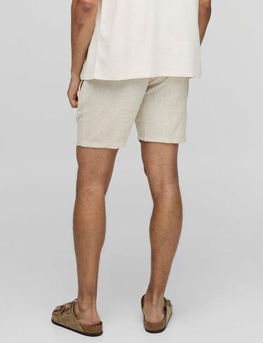 IDEALSANXUN Mens Pleated Front Linen Shorts Summer Casual Slim Fit Dress Shorts in Saudi Arabia