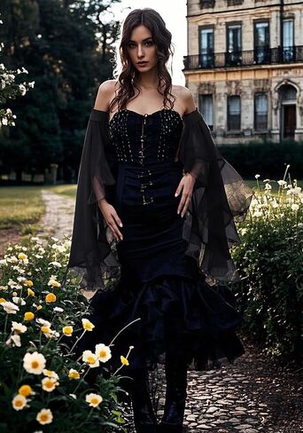 Steampunk Victorian Sleeves Gothic Detachable Tulle Sleeves for Women Gown Dresses Wedding Halloween Cosplay in Saudi Arabia