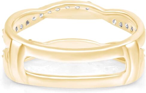 Savearth Diamonds 925 Sterling Silver 18k Gold Plated 2/5 قيراط من الماس Lab الذي تم إنشاؤه Moissanite Criss Cross Infinity Wedding Ring Guard محسن للسيدات (0.40CTTW ، Color-G-H/VVS1) مجوهرات الهدايا in Kuwait