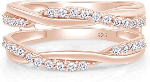 Savearth Diamonds 925 Sterling Silver 18k Gold Plated 2/5 قيراط من الماس Lab الذي تم إنشاؤه Moissanite Criss Cross Infinity Wedding Ring Guard محسن للسيدات (0.40CTTW ، Color-G-H/VVS1) مجوهرات الهدايا in Kuwait