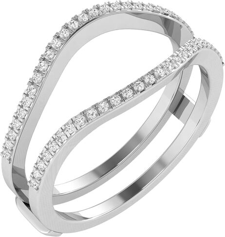 Dazzlingrock Collection Round Lab Grown White Diamond Double Guard Wedding Band Enhancer Ring for Women (0.15 ctw, Color H-I, Clarity SI2) in Solid Gold in Kuwait