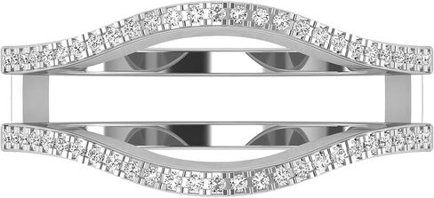 Dazzlingrock Collection Round Lab Grown White Diamond Double Guard Wedding Band Enhancer Ring for Women (0.15 ctw, Color H-I, Clarity SI2) in Solid Gold in Kuwait