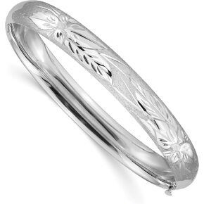 IceCarats 14K Solid 7.90mm White Gold Florentine Hinged Bangle Bracelet in Saudi Arabia