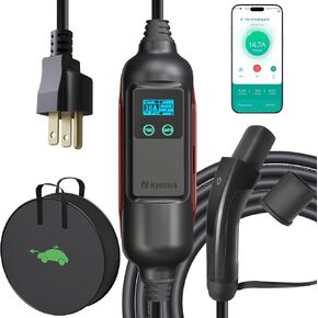 Khons Level 1 EV Charger 16amp 120V Charger Electric Charger مع محطة شحن داخلية/خارجية من كابلات 16 قدم in Kuwait