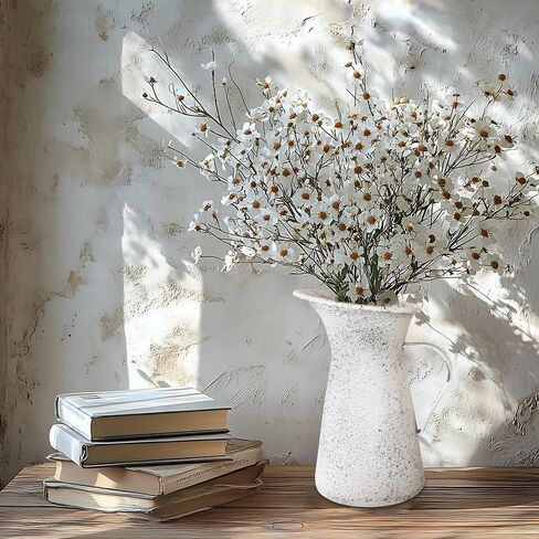 Vintage Flower Vase Farmhouse Distressed Decor Rustic Metal Jug White Shabby Milk Pitcher for Home Garden Plant Holder Cans Living Room Entryway Table Centerpieces Shelf Kitchen Decoration in Saudi Arabia