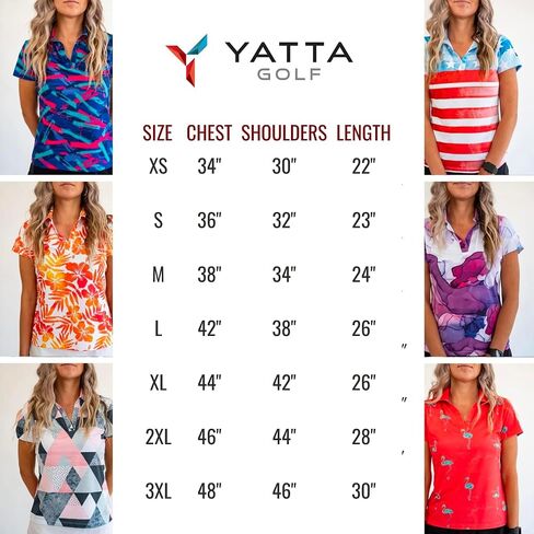 Yatta Golf Premium Golf Golf Polo قمصان للنساء - الوزن الخفيف ، الجاف السريع ، المقاوم للتجاعيد والرطوبة بالولو in Kuwait