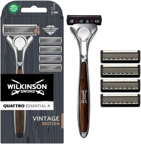 WILKINSON SWORD - Quattro Titanium for Men | Sensitive Comfort | Razor Handle + 9 Blade Refills in Saudi Arabia
