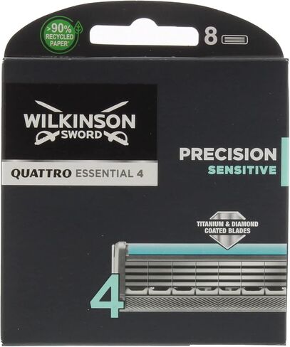 WILKINSON SWORD - Quattro Titanium for Men | Sensitive Comfort | Razor Handle + 9 Blade Refills in Saudi Arabia