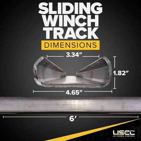مسار Winch Control Control Control Control Control Fething Winchs for sliding winches (2 pack) ، سكة حديد C-track متينة لمقطورة مسطحة ، 6 أقدام لكل منها ، تطبيق جبل لحام لأسفل لربط البضائع السهل ، المصنوع في الولايات المتحدة الأمريكية in Kuwait