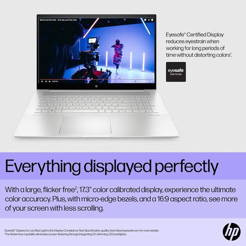 HP Envy 17.3" FHD Touchscreen Laptop, Intel Ultra 7 155H Processor, 16GB RAM, 1.28TB Storage(1TB SSD+288GB Docking Station Set), Intel Arc Graphics, Numeric Keypad, Windows 11 Pro, Glacier Silver in Saudi Arabia