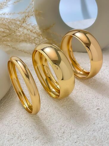 Chunky Gold Bangle Bracelets for Women Trendy Stack Wide Wrist Cuff Bracelets Statement Arm Cuff Upper Bangle Fashion Jewelry Gift Accessories in Kuwait