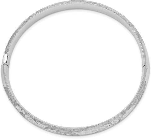IceCarats 14K Solid 7.90mm White Gold Florentine Hinged Bangle Bracelet in Saudi Arabia