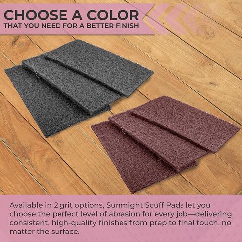 مجموعة وسادات Sunmight Flex Scuff للبيع بالتجزئة، مقاس 4.5 بوصة × 9 بوصة، وسادة رمادية، 80600R، 3 وسادات in Kuwait