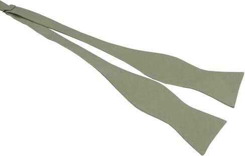 Mens Solid Linen Self Tie Bow Ties - Classic Butterfly Bowties - Wedding Formal Bowtie (Dusty Rose), Large in Saudi Arabia