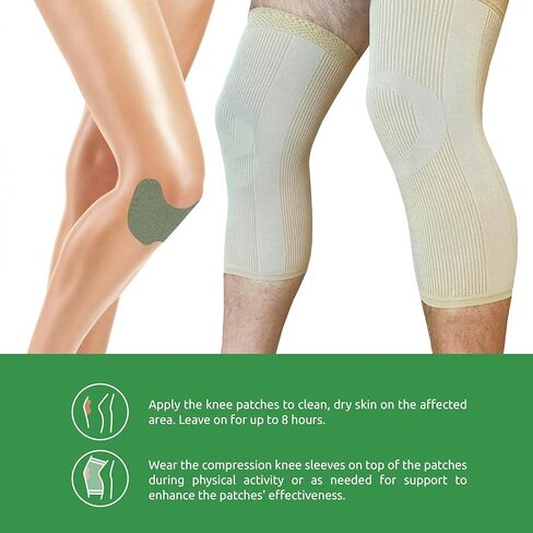 حزمة راحة الركبة: بقع عشبية دافئة (48 عدد) + بقع ركبة تسخين ذاتيا (12 عدد) مع 2 أكمامان-دعم طبيعي ، طويل الأمد للتخفيف والاسترخاء المهدئين in Kuwait