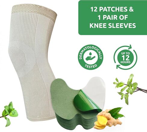 حزمة راحة الركبة: بقع عشبية دافئة (48 عدد) + بقع ركبة تسخين ذاتيا (12 عدد) مع 2 أكمامان-دعم طبيعي ، طويل الأمد للتخفيف والاسترخاء المهدئين in Kuwait