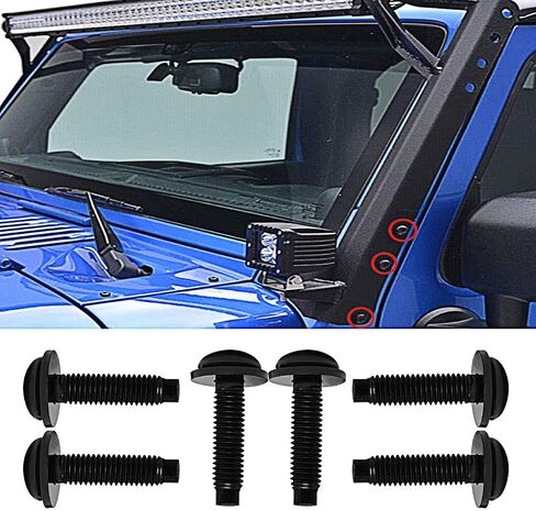 Set of 6 OEM-Style Extra Long M8 Torx Screws Bolts for 2007-2018 Jeep Wrangler JK for LED Light Brackets on Pillars, Windshield Frame, Hinges, Hard Full Doors, Hard Door Hinges, Half Doors in Saudi Arabia