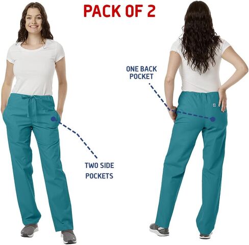 Ultrasoft Classic Scrub Pants Cargo Pants Unisex Drawstring Soft Fabric Medical Professionals- Pack of 2 in Saudi Arabia