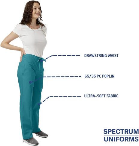 Ultrasoft Classic Scrub Pants Cargo Pants Unisex Drawstring Soft Fabric Medical Professionals- Pack of 2 in Saudi Arabia