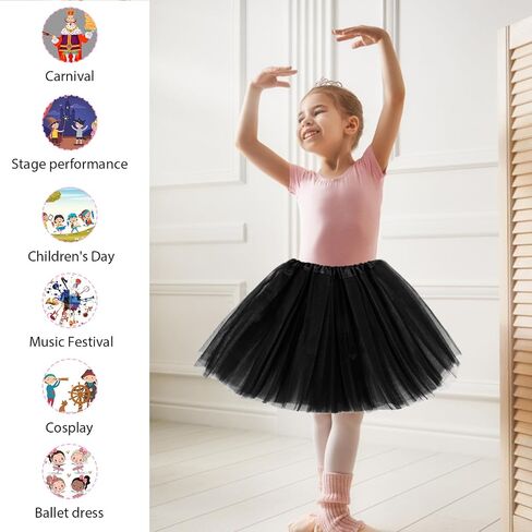 4 طبقات توتو تنورة ، تول تول للفتيات Tulle Fluffy Ballet Dress Skirt Baby Toddler Tutus in Saudi Arabia