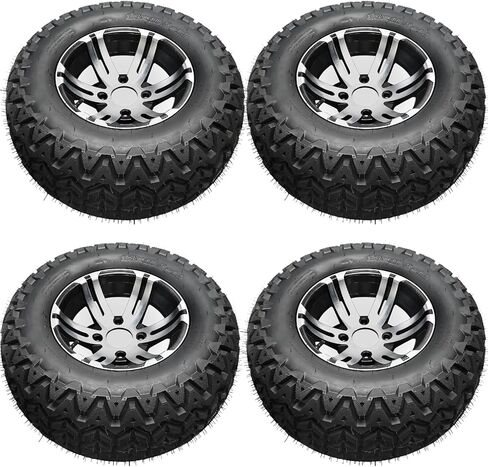 23x10.5-12 إطارات عربة الجولف ATV وعجلات ، 23x10.5x12 الإطار بلا أنبوبي مع حافة الألومنيوم 12 "-6 رقائق أنبوبية ، 4 نمط الترباس ، ل ATV UTV GO KART MOWN MOWN TURF CART 4 Wheelers (مجموعة من 1) in Kuwait