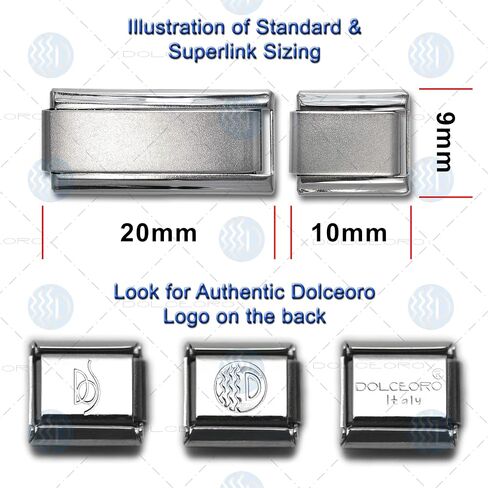 Dolceoro 9mm Stainless Steel Modular Italian Charm Bracelet, Customize a Link for Your Personalized Bracelet in Saudi Arabia