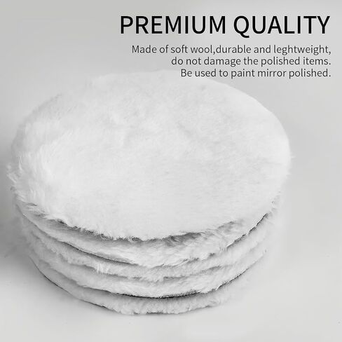 7 Piece 3 Inch Wool Buffing Pad, Drill Buffer Connecting M10 Drill Adapter, Buffing Pads, for Car Polishing and Waxing, Painting Tabletops, Old Leather Sofas, Tile Polishing in Saudi Arabia