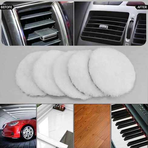 7 Piece 3 Inch Wool Buffing Pad, Drill Buffer Connecting M10 Drill Adapter, Buffing Pads, for Car Polishing and Waxing, Painting Tabletops, Old Leather Sofas, Tile Polishing in Saudi Arabia