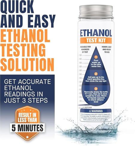 مجموعة اختبار الإيثانول القابلة لإعادة الاستخدام من فورتيفو (عبوة من قطعتين) - فتحة واسعة، ملصقات واضحة، وزجاجات متينة - نتائج دقيقة في 5 دقائق in Kuwait