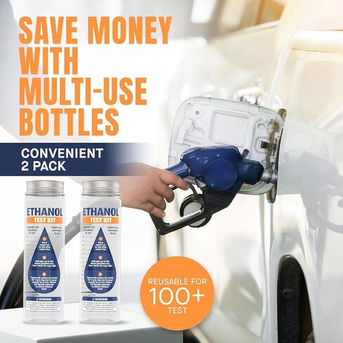 مجموعة اختبار الإيثانول القابلة لإعادة الاستخدام من فورتيفو (عبوة من قطعتين) - فتحة واسعة، ملصقات واضحة، وزجاجات متينة - نتائج دقيقة في 5 دقائق in Kuwait