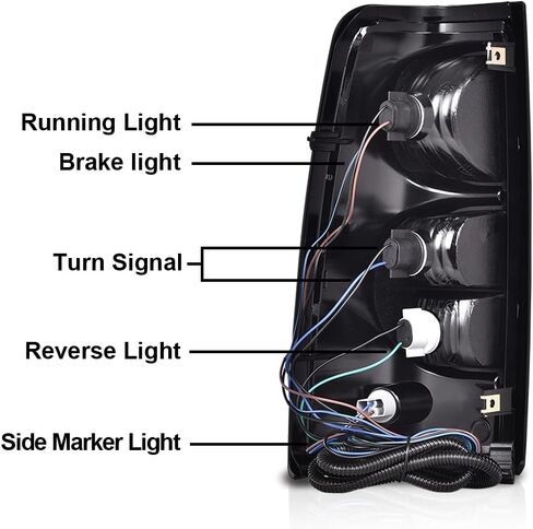 G-PLUS Tail Lights w/Wiring Harness Compatible with Chevy Silverado 1500 2500 3500 2003 2004 2005 2006 19169017 19169018 luces traseras, faros traseros Rear Tail Lamp Left &RightAssembly in Kuwait
