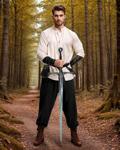 3pcs إكسسوارات عصر النهضة - حزام عصر النهضة الفايكينغ ، وحقائب من القرون الوسطى والجلود لجميع القديسين in Kuwait