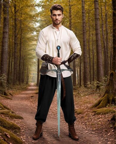 3PCS Renaissance Accessories – Viking Renaissance Belt, Medieval Pouch & Leather Bracers for Halloween in Saudi Arabia