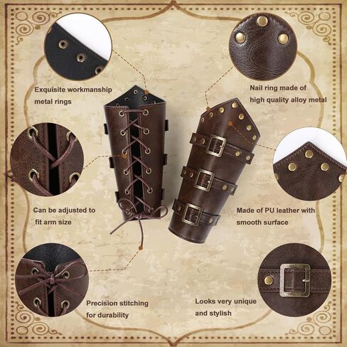 3PCS Renaissance Accessories – Viking Renaissance Belt, Medieval Pouch & Leather Bracers for Halloween in Saudi Arabia