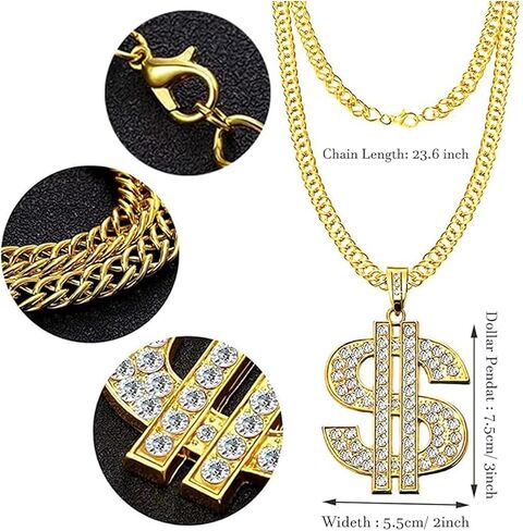 80s 90s Hip Hop Costume Kit Rapper Accessories Outfit Old School Rapper DJ Halloween Themed Party Outfits for Men Women in Saudi Arabia