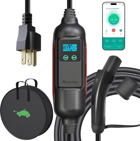 Khons Level 1 EV Charger 16amp 120V Charger Electric Charger مع محطة شحن داخلية/خارجية من كابلات 16 قدم in Kuwait