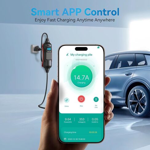 Khons Level 1 EV Charger 16amp 120V Charger Electric Charger مع محطة شحن داخلية/خارجية من كابلات 16 قدم in Kuwait