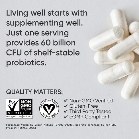 أبحاث الرياضة البروبيوتيك اليومية مع prebiotics ، 60 مليار CFU - نباتات نباتية لدعم صحة الأمعاء والهضم ، والبروبيوتيك للنساء والرجال - غير المعدلة وراثيا التحقق من الغلوتين - 30 العد in Saudi Arabia