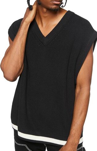 Forever 21 Men's Contrast-Hem Sweater Vest in Saudi Arabia