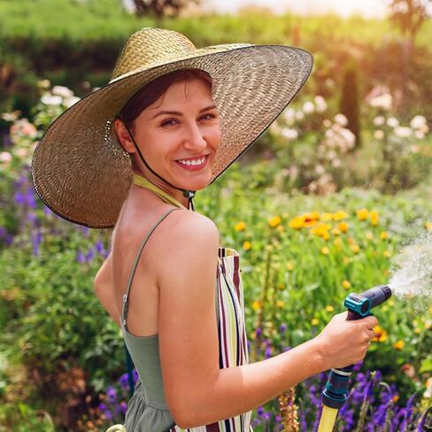 Nicky Bigs Novelties Huge Large Fit Hard Shell Double Weaved Straw Lifeguard Shade Gardening Hat Wide Brim Outdoor Sun Hats in Saudi Arabia