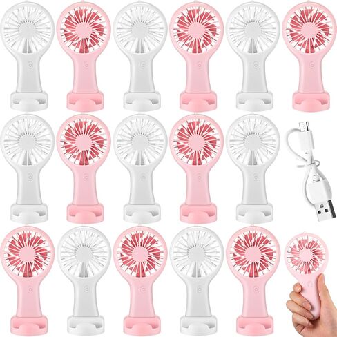 Woanger 60 Pack Mini Handheld Fan Bulk USB Electric Fan with Data Cable and Mounting Base Rechargeable3 Speed Hand Held Fan Personal Travel Fan Desk Fan Small Electric Fan Summer Travel Gift in Saudi Arabia